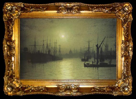framed  Atkinson Grimshaw rNightfall down the Thames (nn03), ta009-2